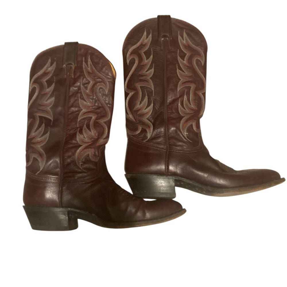 Nocona Men's Brown Leather Bottom Western Boots 8D #7620
